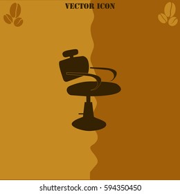 Barber chair vector  icon. Coffee symbol background.
