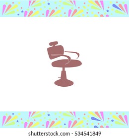 Barber chair vector icon on white background. Isolated illustration. Business picture.