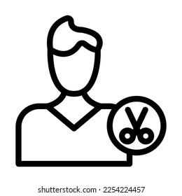 Barber Chair Vector Line Icon Design