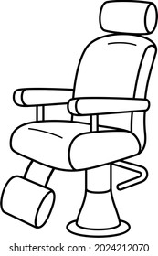 Barber chair. Vector outline illustration.