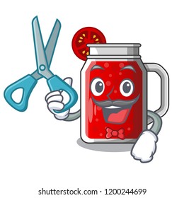 Barber character beverage healthy sweet tomato juice