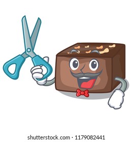 Barber character cartoon almond cake with caramel