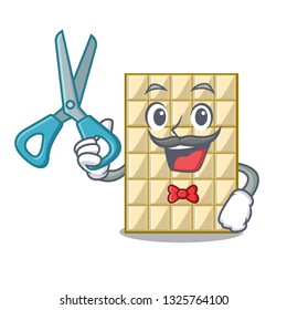 Barber chocolate white in the shape character
