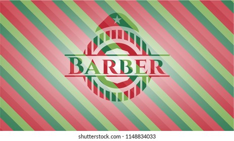Barber christmas emblem.