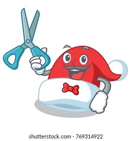 Barber Christmas hat character cartoon