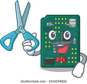 Barber circuit board pcb isolated with mascot