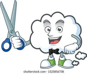 Barber cloud bubble cartoon mascot a shape.