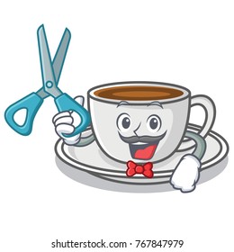 Barber coffee character cartoon style