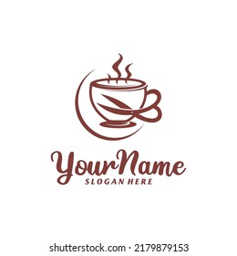 Barber Coffee Logo Design Template. Barber Coffee logo concept vector. Creative Icon Symbol