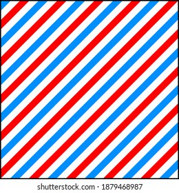 Arrière-plan linge de couleur barbier. Motif vectoriel bleu rouge. Motif de bande diagonale. Illustration vectorielle. EPS10