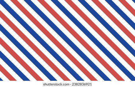 Fondo del revestimiento de color barbero. Patrón vector rojo azul. Patrón de franja diagonal. Patrón de franja diagonal. Resumen de fondo de textura de patrón de línea. Antecedentes de una barbería