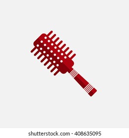 Barber comb for cutting hair and colored flat icon on white background