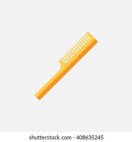 Barber comb for cutting hair and colored flat icon on white background