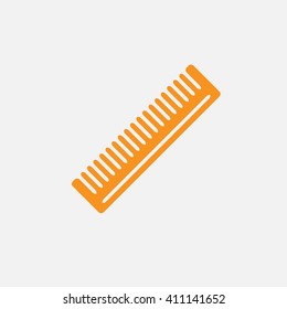 Barber comb for cutting hair and colored flat icon on white background