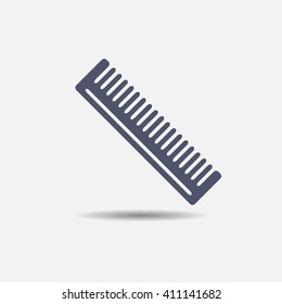 Barber comb for cutting hair and colored flat icon on white background