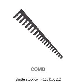 Barber comb flat icon on white transparent background. You can be used barber comb icon for several purposes.