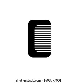 barber comb icon vector illustration glyph style design. isolated on white background