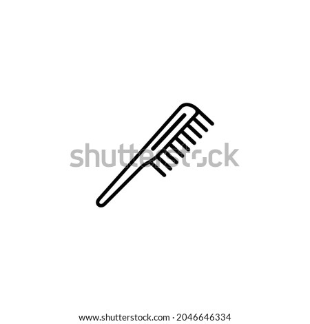 Barber comb outline flat icon vector
