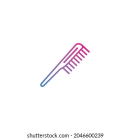 Barber comb outline gradient icon vector