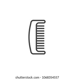 Barber Comb outline icon. linear style sign for mobile concept and web design. Hair comb simple line vector icon. Symbol, logo illustration. Pixel perfect vector graphics