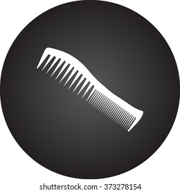 Barber comb simple icon on round background