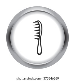 Barber comb simple icon on round background