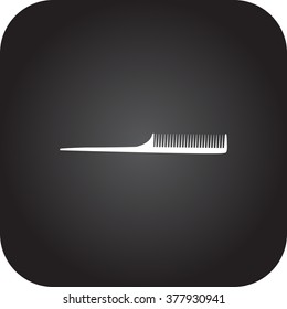 Barber comb simple icon on square background
