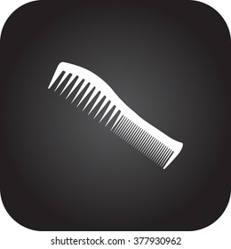 Barber comb simple icon on square background