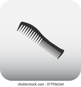 Barber comb simple icon on square background