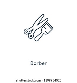 Barber concept line icon. Linear Barber concept outline symbol design. This simple element illustration can be used for web and mobile UI/UX.