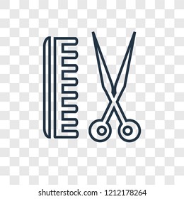 Barber concept vector linear icon isolated on transparent background, Barber concept transparency concept in outline style