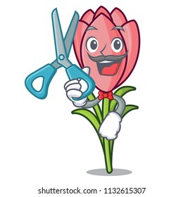 Barber crocus flower character cartoon