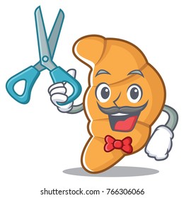 Barber croissant character cartoon style