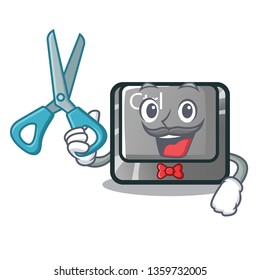 Barber ctrl button in the cartoon shape
