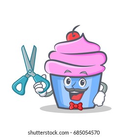 Barber cupcake character cartoon style