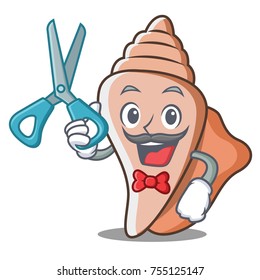 Barber cute shell character cartoon