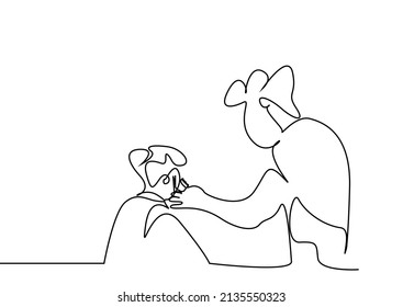 a barber cuts the hair and beard of his sitting customer