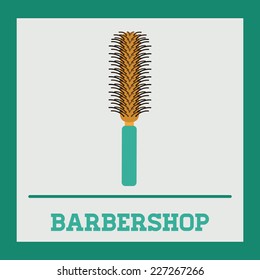Barber design over blue background, vector illustration