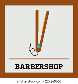 Barber design over brown background, vector illustration