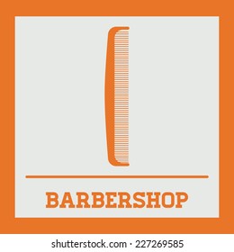 Barber design over orange background, vector illustration