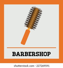 Barber design over orange background, vector illustration
