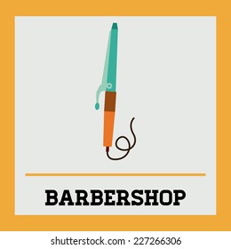 Barber design over yellow background, vector illustration