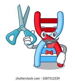 Barber dna molecule character cartoon