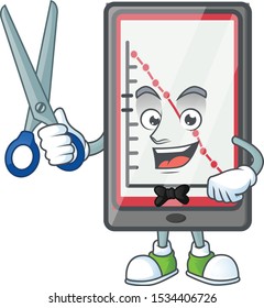 Barber down chart vertical tablet character style.