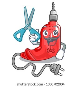 Barber electric drill in the cartoon shape