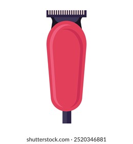 Barber electric razor in flat design. Professional shaving trimmer. Vector illustration isolated.