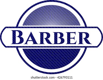 Barber emblem with jean texture