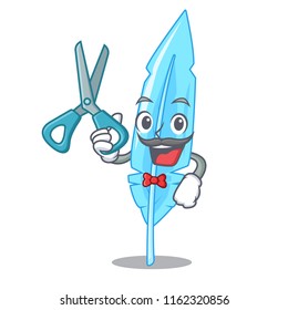 Barber feather character cartoon style