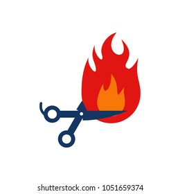 Barber Fire Logo Icon Design