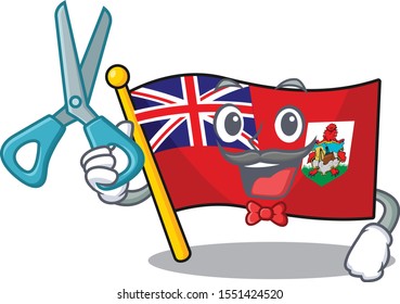 barber flag bermuda cartoon in character shape